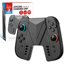 JOYTRON Nintendo Switch 2 Joy-Con 2磁吸式充電舒適手感充電手把, 黑色, 1個, SW2-GRIP02