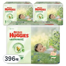 HUGGIES 好奇 2025 Naturemade 黏貼型紙尿褲 男女通用, 1階段, 396張