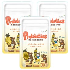 VigorYoung 活萃泱 永騰生技 悠益兒益生菌口嚼錠, 30顆, 小熊造型, 優格風味, 減糖配方, 24g, 3包