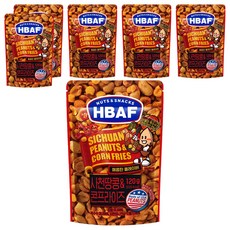 HBAF 넛츠 앤 스낵스 사천 땅콩 앤 콘프라이즈, 120g, 5개