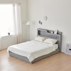 동서가구 소프 인싸 LED 수납침대 프레임 + 케미컬폼 매트리스 세트 방문설치, 그레이