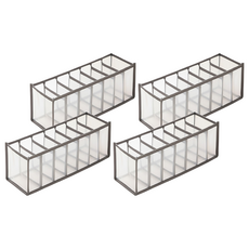 衣物分隔收納盒組 網紗材質 Y753款 雙色7格 31g, 灰色, 8入, 31.5 x 12 x 12cm