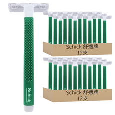舒適牌 Schick Exacta2 高級防滑輕便刀 潤滑型, 12支, 2包