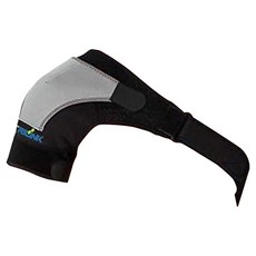 A-ZEAL 可調節綁帶加壓護肩 運動防護用品, 均碼, 1個, 黑灰色