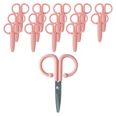 휴대용 안전캡 가위, 핑크, 15개