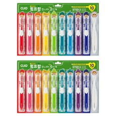 크리오 펌프팝 주니어 3단계 칫솔, 혼합색상, 10개입, 2세트
