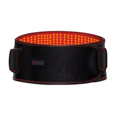 Smart Bearing 智慧魔力 充電式紅光熱敷震動按摩無線彈力鬆緊護腰帶 三檔電動按摩 可調溫控 定時調控, 黑色