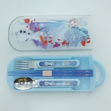 Skater 冰雪奇緣2滑蓋式餐具組, 混色, 湯匙+叉子+筷子+餐具盒, 1組