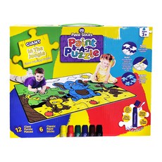 Little Brian 水彩棒塗鴉地板拼圖 12片大尺寸 附6色水彩棒, 森林, 1盒