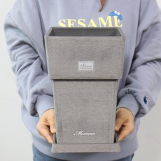 MORIANN 塑膠方形花盆+方盤, 2030 灰色, 1組
