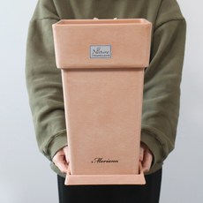 MORIANN 塑膠方形花盆+方盤, 2237 紅陶, 1組