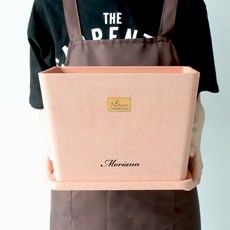 MORIANN Reinsman 素色塑膠花盆+圓形底座, 紅陶, 1組