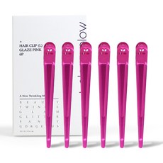 글로스앤글로우 국내생산 자국없는 집게핀 대, 글레이즈 핑크, 6개