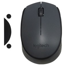 로지텍 무선 마우스 M170 M-R0060 + 마우스 피트, 그레이 블랙