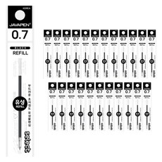 자바펜 셀렉트 유성 볼펜 리필심 0.7mm, 블랙, 24개