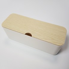 마코 우드 멀티탭 보관함, 1개, 화이트 메이플