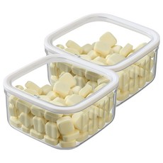 Hanbomnuri 膠囊洗衣球盒 咖啡膠囊盒 一鍵式收納盒 小型, 2個, 透明