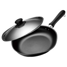 柳宗理 雙網紋單手鐵鍋 附蓋 25cm 086191, 單色, 1入