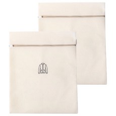 厚款刺繡洗衣袋 50 x 60cm 大號 105g, 米色, 2個