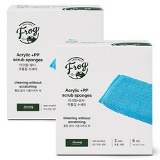 SINCERELY Frog 防刮壓克力纖維洗碗布, 6入, 2包
