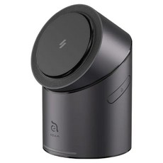ADAM elements 亞果元素 Qi2 Mag Tube 圓柱體智慧型三合一旅行磁吸無線充電器 支援iPhone無線充電至15W, 黑色, 1個