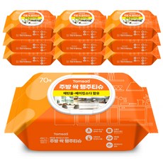 탐사 베이킹소다 함유 주방 싹 행주티슈, 10세트, 70매, 60g