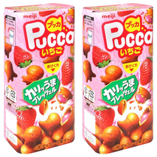 meiji 明治 Pucca 夾心餅 草莓風味, 39g, 2盒