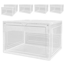 AOTTO 創意傢俱 磁吸加厚收納側開鞋盒 6個, 透明