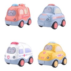 Jane&Nini Toy 趣味卡通小汽車 聲光益智迴力車套裝兒童玩具車, 城市卡通車, 1組