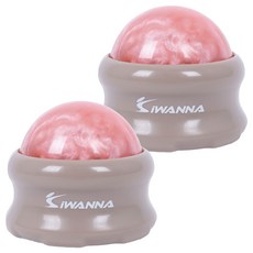 韓國 iWANNA 手部按摩球 指壓球, 2個, 珊瑚色 + 煙燻米色