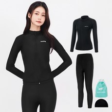 aquatica 女款防磨拉鍊外套 AQAWJP23006 + 水域壓力褲 + 彈性泳帽 + 透明收納袋組合