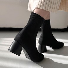 SHOE. CARPE 大尺碼腳踝貼合防捲邊彈力襪套針織踝靴