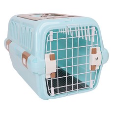 Dingdong Pet 寵物雙開式提籠運輸籠, 藍色, 1個