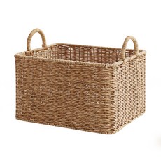 Nature Living 雙耳藤編收納籃 L號, 單色, 1組
