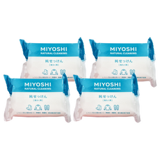 MIYOSHI 純洗衣去污皂, 可清洗運動鞋及小物品, 98%純皂, 不傷玉手, 190g, 4個