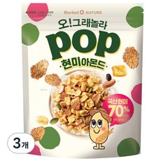 오리온 오 그래놀라 팝 현미아몬드, 3개, 340g