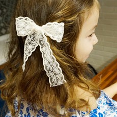 CHENNY BONGBONG 蕾絲花邊蝴蝶結造型髮夾 2入