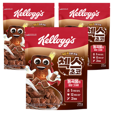 켈로그 오곡으로 만든 첵스 초코 시리얼, 570g, 3개