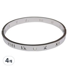 퍼스트리버 심플한 건강팔찌 스틸 6mm, 4개