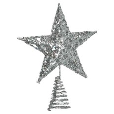 亮片彈簧樹頂星, 銀色, 1組