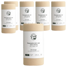 SINCERELY Frog 拋棄式特強版菜瓜布, 6捲, 米色, 60張