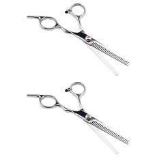 씨티컴퍼니 가정용 헤어 미용 숱가위, 실버, 2개