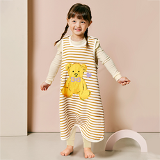 unifriend 童款條紋泰迪熊保暖居家背心