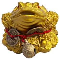 咬錢仿銅金蟾蜍擺飾 30g, 仿銅, 1個