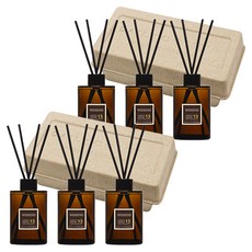 데일리콤마 엠버 에디션 디퓨저 200ml 3p + 블랙리드스틱 12p 세트, 위크앤드, 2세트