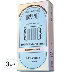 레드컨테이너 레드U Safe 콘돔, 12개입, 3박스
