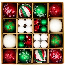 一套繪畫聖誕舞會裝飾品, 綠色 紅色