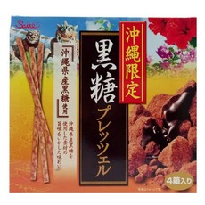 齋藤 沖繩限定黑糖味棒棒餅 4入, 180g, 1盒