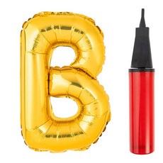 파티팡 알파벳 은박풍선 대 골드 + 풍선용 손펌프 세트, B, 1세트