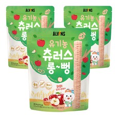 ALVINS 愛彬思 孩童長條吉拿棒 Step1, 蘋果口味, 3包